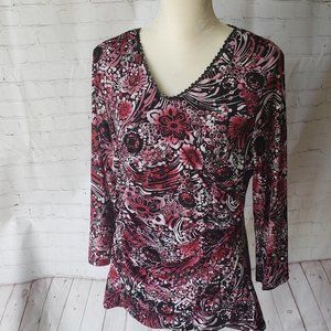 Style & Co. Women Blouse Sequence V Neck